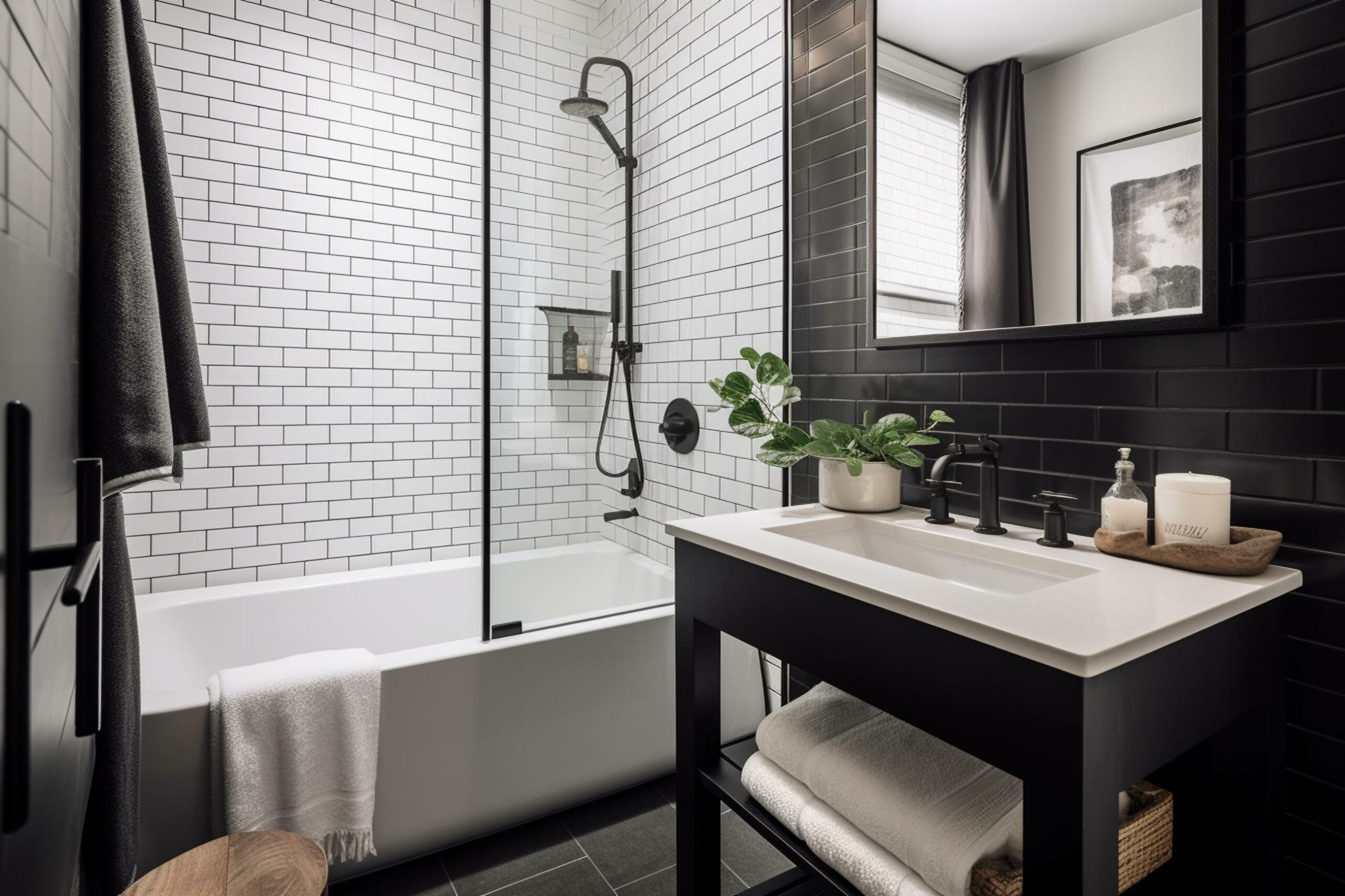 White Tile Bathroom Houston TX Maximize your Space